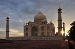 Taj Mahal Tomb at sunrise